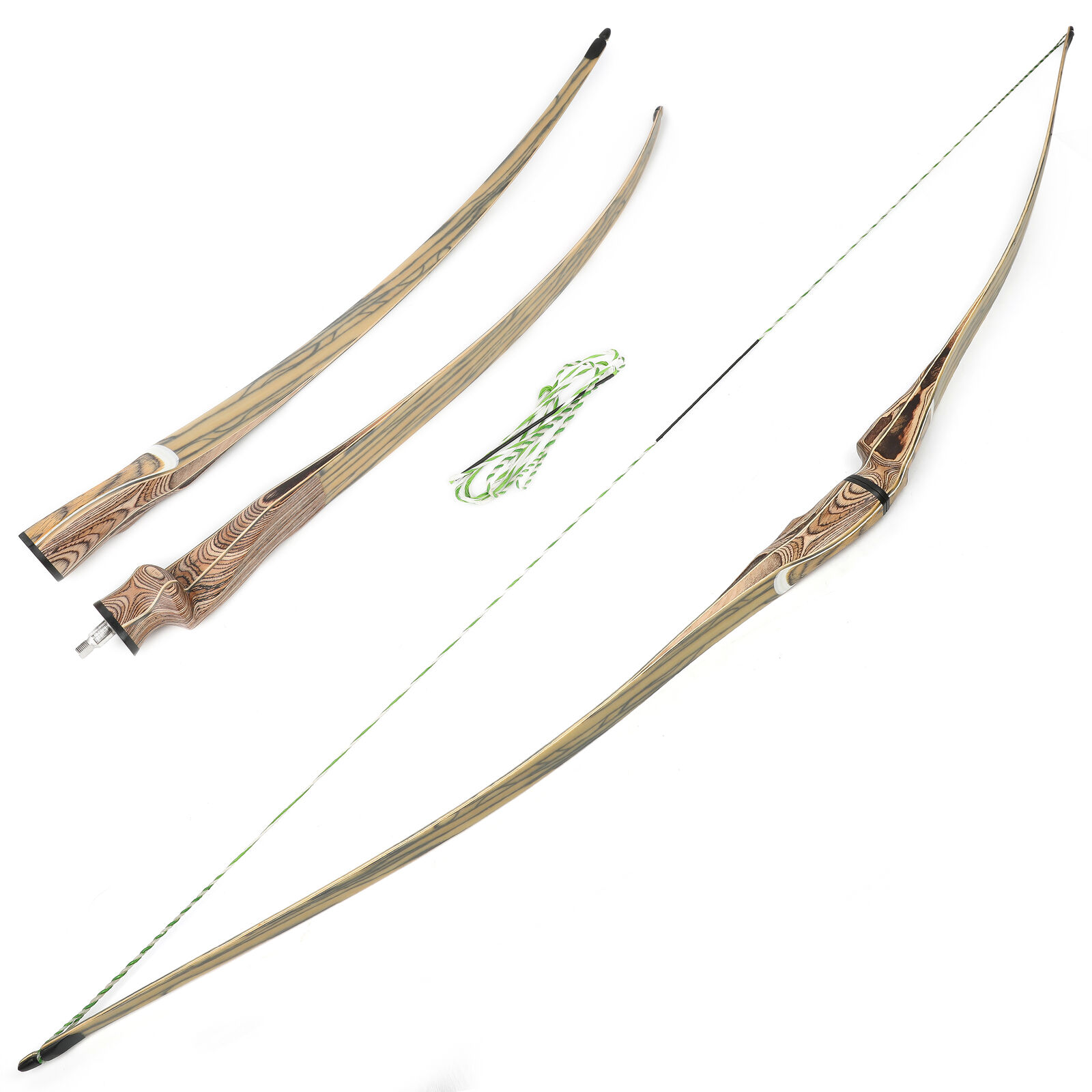 60'' 62'' 64'' Archery Traditional Longbow Wooden 20-50lbs Takedown Shooting RH